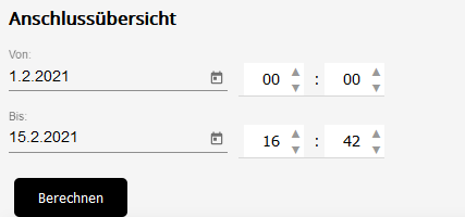 Anschlussübersicht Datum Auswahl